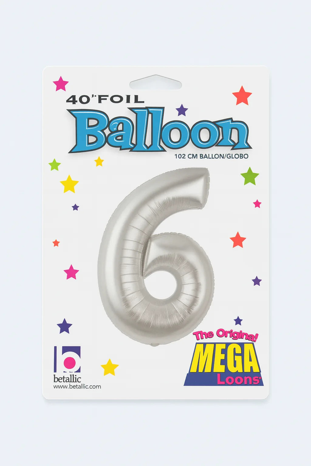 40"Silver Number 6 Foil Balloon