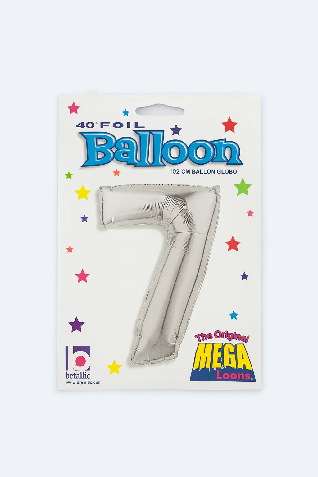 40i" Silver Number 7 Foil Balloon