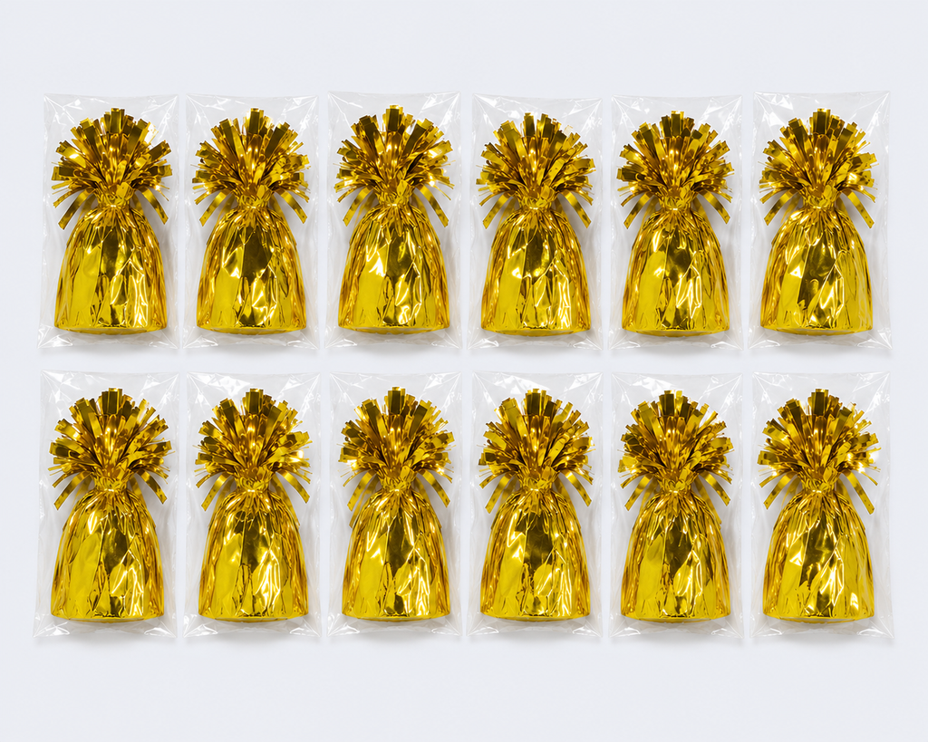 Bulk Foil Balloon Weight – Gold, 140 g (pack of 12)