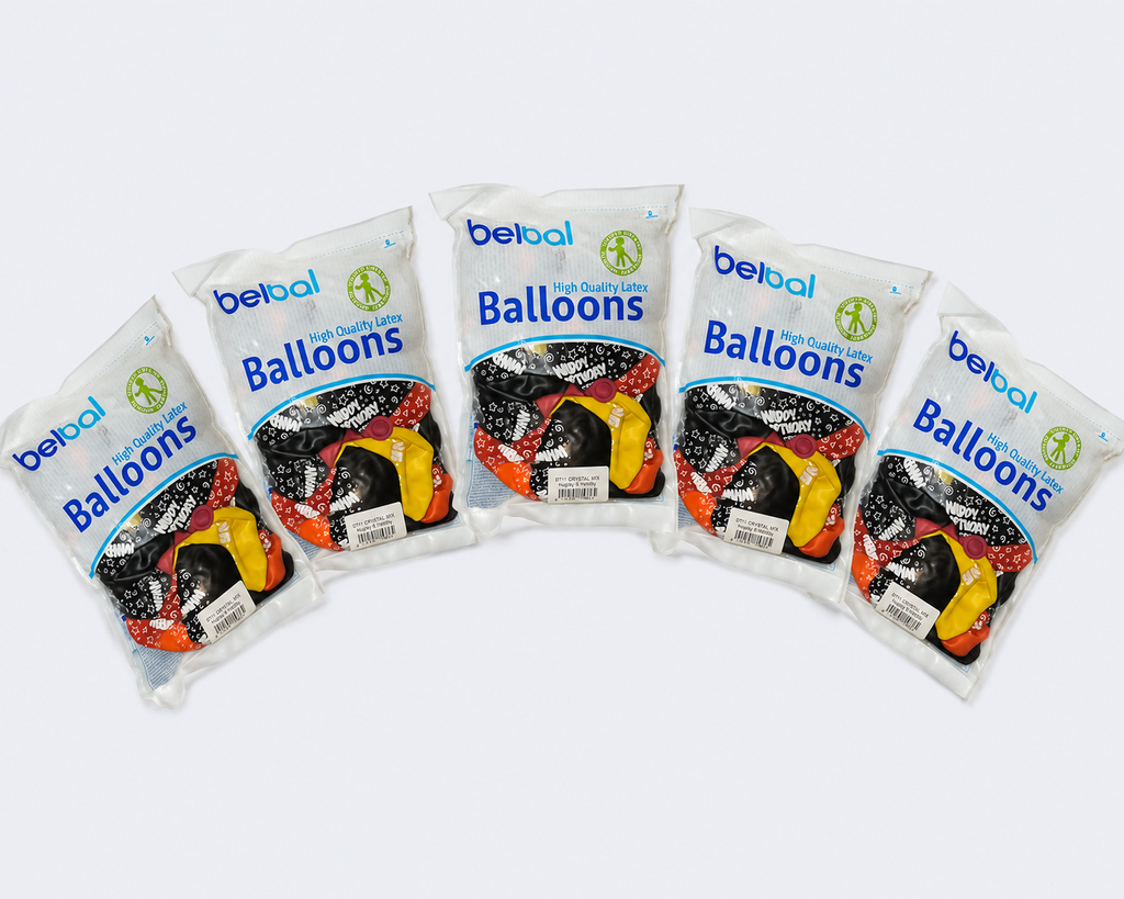 Belbal High-Quality Latex Balloons – “Happy Birthday” Crystal Mix, 30 cm (12″), 5 Pack of 50