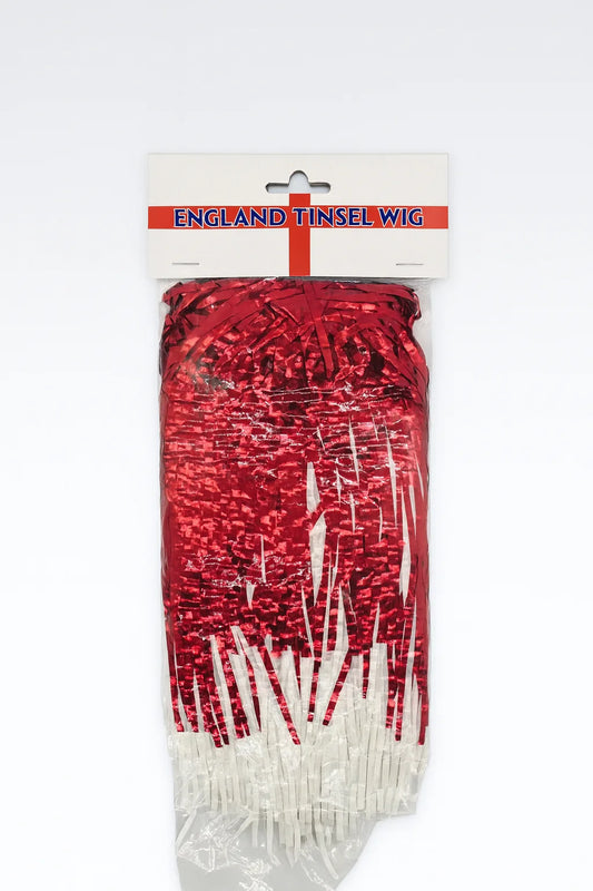 England Tinsel Wig Red White