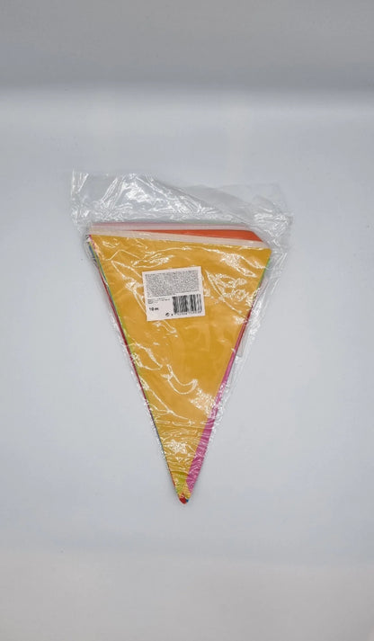 Multi-Colour Pennant Bunting – 10 m, 20 Flags - Back
