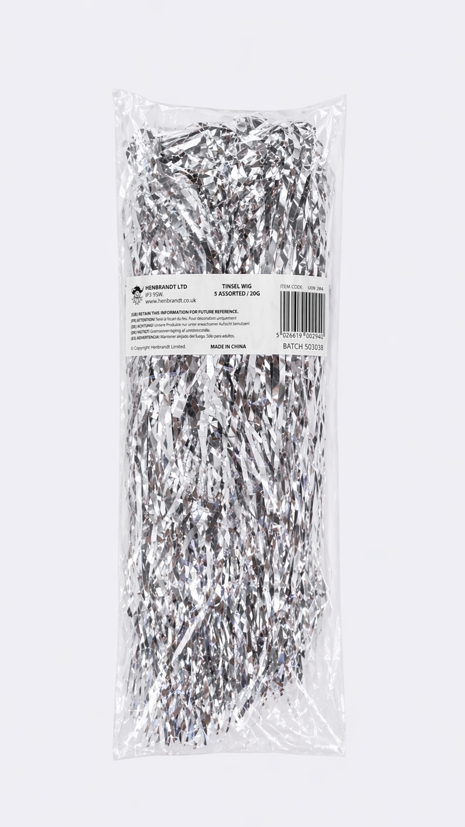 Henbrandt Tinsel Wigs - silver 20gram