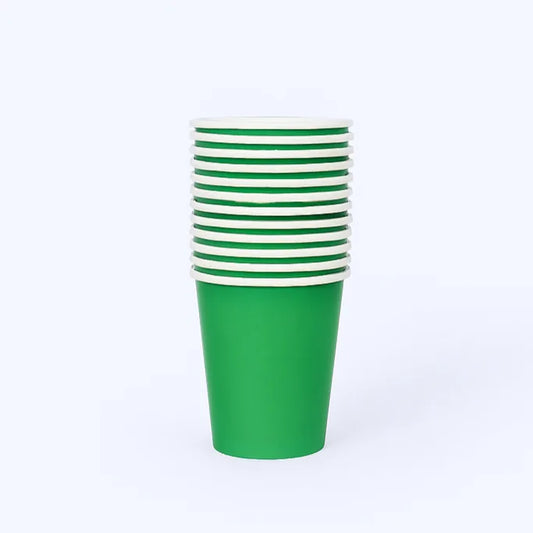 emerald green paper cups 9oz 14pk