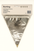 Metallic Pennant Bunting – Silver, 10 m