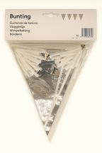 Metallic Pennant Bunting – Silver, 10 m